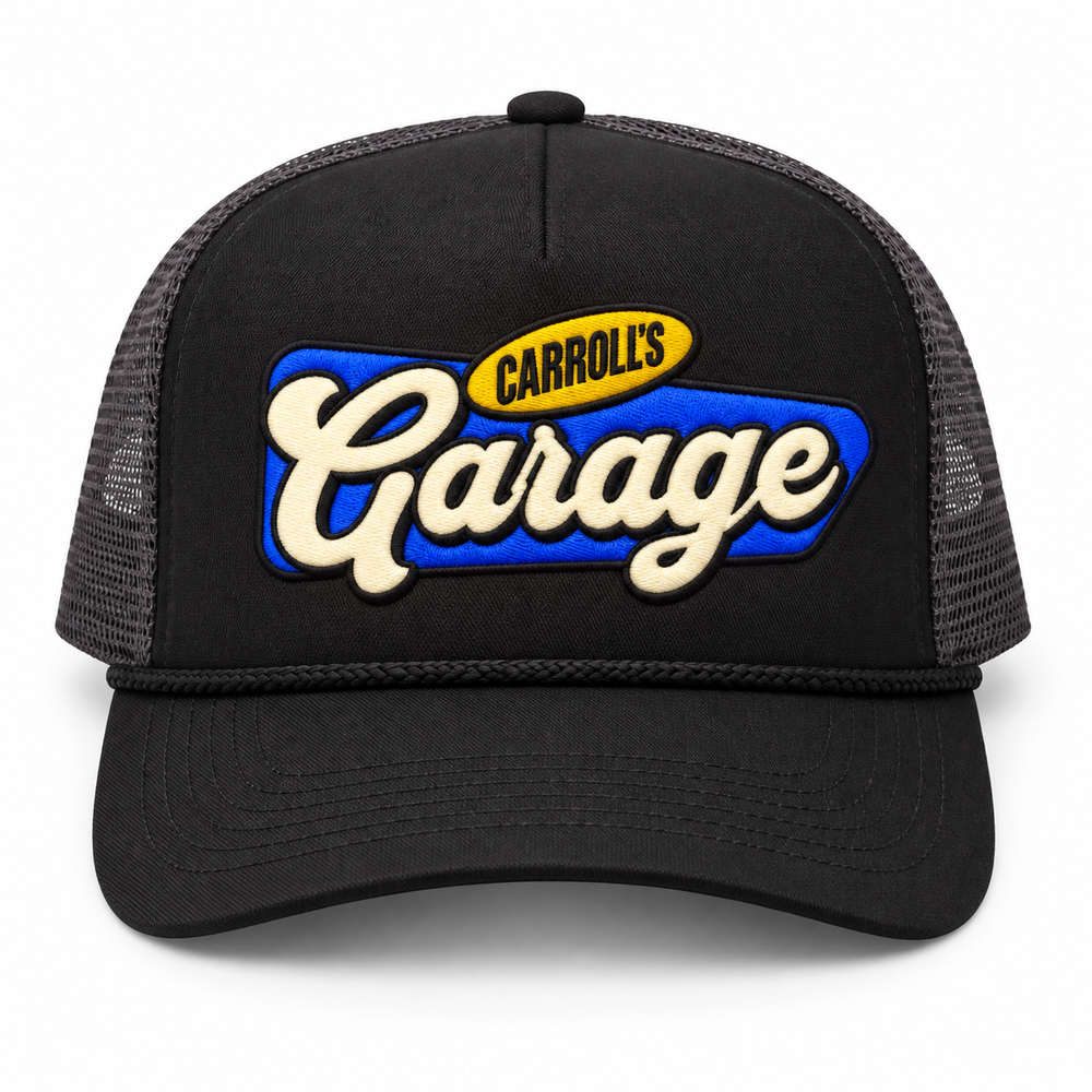 How To Cap A Rope Carroll's Garage Logo Rope Trucker Cap